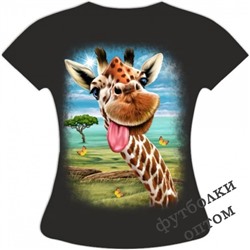 Женская футболка Жираф веселый 799