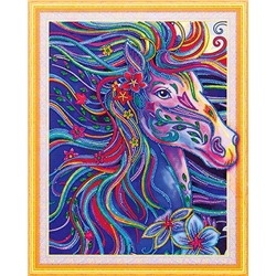 5D Алмазная мозаика 40х50 круглые стразы LP 210 Лошадь