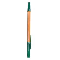 Ручка шариковая 0,7 мм, стержень зелёный, корпус оранжевый с зелёным колпачком