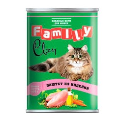 CLAN FAMILY консервы д/кошек 415г паштет из индейки №26