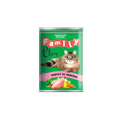 CLAN FAMILY консервы д/кошек 415г паштет из индейки №26