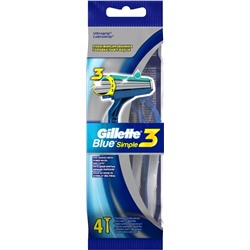 Gillette Blue Simple 3 Cтанок Одноразовый, 4 шт