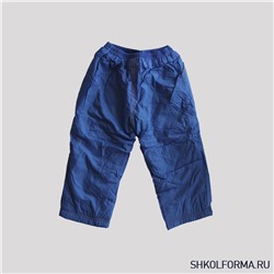 Синие (василек) теплые детские брюки оптом