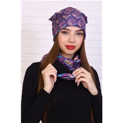 Комплект шапка и шарф-снуд 36118 - фиолетовый (Н)