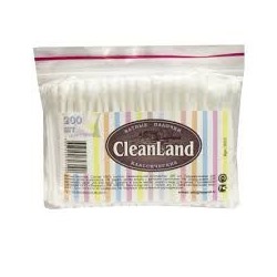 Ватные палочки CleanLand 100 в пакетике  «зип-лок»