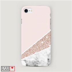 Пластиковый чехол Блестящий розовый мрамор на iPhone 8
