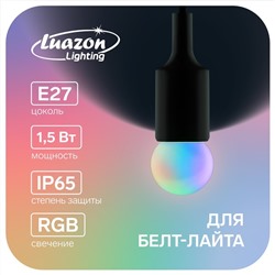 Лампа светодиодная Luazon Lighting "Шар", G45, Е27, 1.5 Вт, для белт-лайта, RGB
