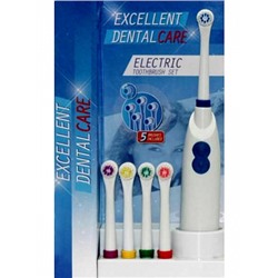 Электрическая зубная щетка на батарейках ( 4 насадки)