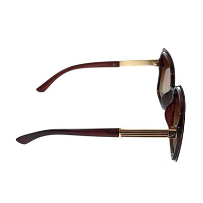 Стильные женские очки оверсайз Zagga чёрного цвета с кофейными линзами.