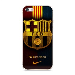Силиконовый чехол ФК Барселона на iPhone 5/5S/SE