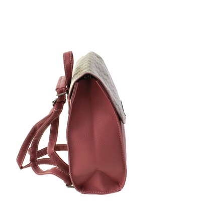 Стильная женская сумка-рюкзак Doble_Calps из эко-кожи цвета розовой пудры.