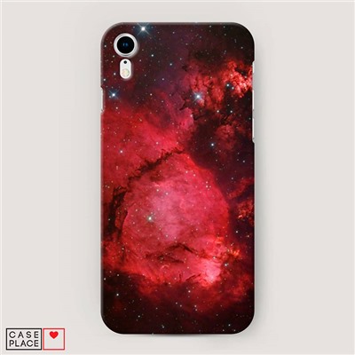 Пластиковый чехол Космос красный на iPhone XR (10R)