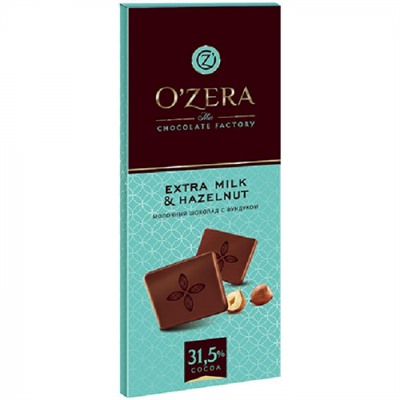 OZera Шоколад  Milk & Extra Hazelnut, 90 г/1 шт