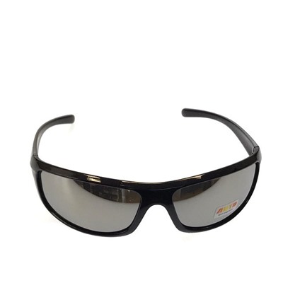 Стильные мужские очки Venzo в чёрной оправе с зеркально-серебристыми линзами.