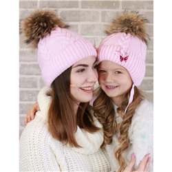 97-1-F Мама и дочка (50-52/54-56) (шапка+шапка) Комплект