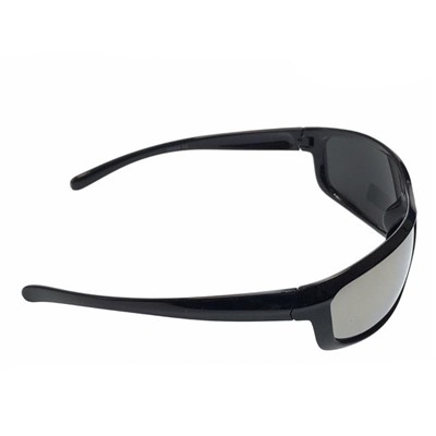 Стильные мужские очки Max в чёрной оправе с зеркально-серебристыми линзами.