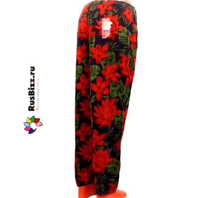 Рост 160-170. Размер 42-48. Легкие летние штаны Sovel из бамбукового волокна с оригинальным принтом.