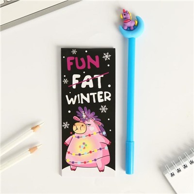 Набор: блокнот и ручка на европодвесе Fun winter