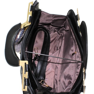 Стильная женская сумочка Meige из эко-кожи черного цвета.