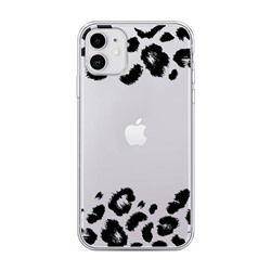 Силиконовый чехол Окрас леопарда рамка черная на iPhone 11