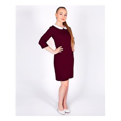 Бордовое школьное платье для девочки с воротником 78968-ДШ20