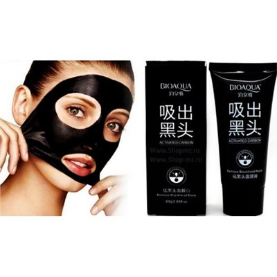 Угольная маска для удаления черных точек Bioaqua 60 г оптом