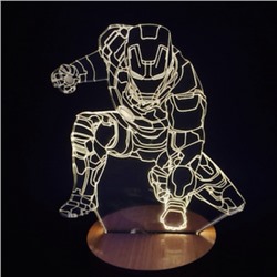 Объемный 3D светильник Железный человек 2 (Iron man) оптом