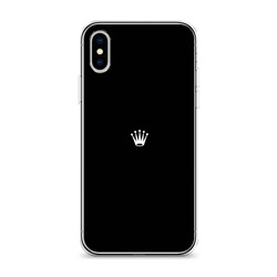 Силиконовый чехол Белая корона на черном фоне на iPhone XS Max (10S Max)