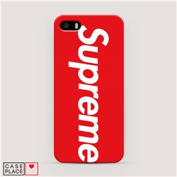 Пластиковый чехол Supreme на красном фоне на iPhone 5/5S/SE