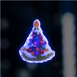 Игрушка световая "Новогодняя ёлка" 9.8x8.2 см, 1 LED, LR44x3 (в компл.), мерцание, МУЛЬТИ