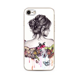 Силиконовый чехол Девушка с бабочками на iPhone 7