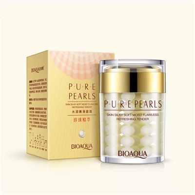 Крем для лица увлажняющий ЖЕМЧУЖНЫЙ BioAqua Pure Pearls с шелковистым покрытием, 60гр