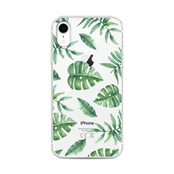 Силиконовый чехол Нарисованные пальмовые листья на iPhone XR (10R)