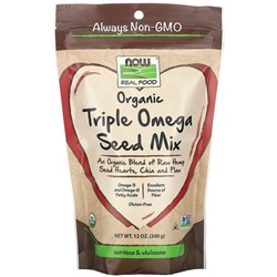 NOW Foods, Органическая смесь семян с Омега.Порошок (340 гр)