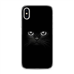 Силиконовый чехол Взгляд черной кошки на iPhone XS (10S)