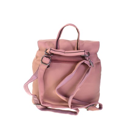 Стильная женская сумка-рюкзак Flora_Resolter из эко-кожи цвета темно-розовой пудры.