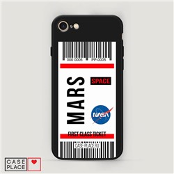 Матовый силиконовый чехол Билет на Марс на iPhone 7