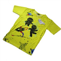 Размер 44-46. Стильная женская футболка Space_Enjoy желтого цвета.