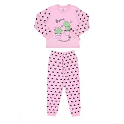 Пижама для девочки (футболка длинный рукав, штаны) NBP-0034/24 розовый