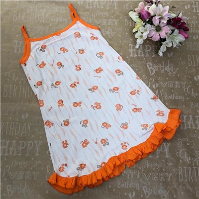 Рост 152 (детальные размеры на фото). Подростковая ночная сорочка Nightgown с принтом апельсинового цвета.