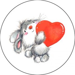 Картинка вафельная Зайка с сердцем