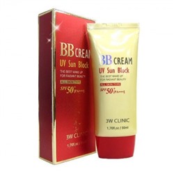 [3W CLINIC] Солнцезащитный BB крем для лица BB Cream UV Sun Block, 50 мл