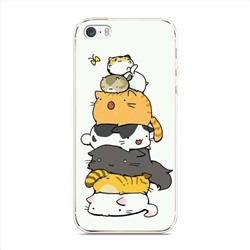 Силиконовый чехол Бутерброд из котиков на iPhone 5/5S/SE