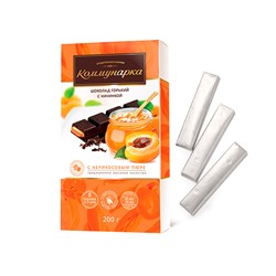 Шоколад горький десертный с начинкой с ПЮРЕ ИЗ АБРИКОСА 200г (порционный)