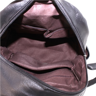 Эффектный рюкзак Feroll из эко-кожи цвета темного шоколада  с оригинальной фурнитурой.