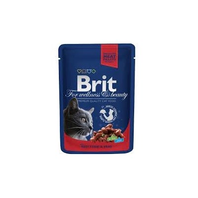Brit Premium пауч д/кошек говядина/горошек 100г 100305