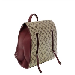 Стильная женская сумка-рюкзак Doble_Whels из эко-кожи цвета темного рубина.