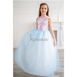 Платье нарядное для девочки "Фея", цвет розовый с голубым
