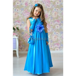Платье нарядное для девочки "Делия", цвет голубой