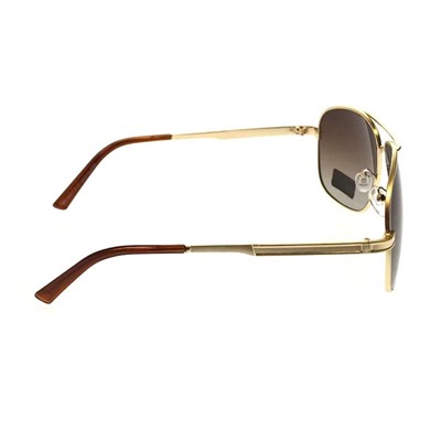 Стильные мужские очки-капли Rumer в золотистой оправе с кофейными линзами.